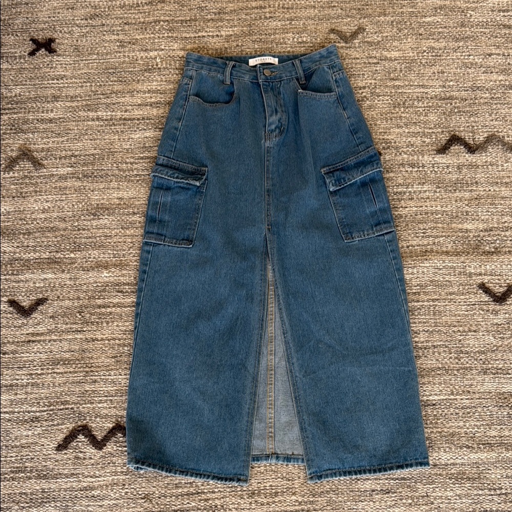 Storets Blue Maxi Pencil Skirt Casual